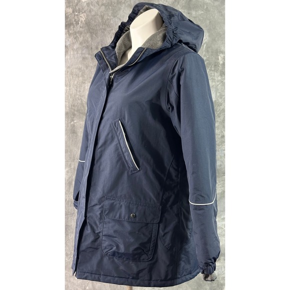 Lands End Women's Dark Blue Hooded SQUALL Coat sz XL or an 18 (15862) - Picture 4 of 15